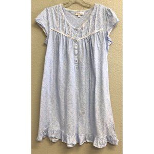 Eileen West Cap Sleeve Blue Floral Short Nightgown Pajamas